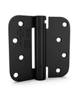 Black 4 Inch Self Closing Door Hinges, Five Eighths Inch Radius Corners, Heavy Duty Spring Hinge, Adjustable Closing, 2 Pack for Residential and Commercial Use