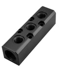 3 Way 5 Port Air Manifold For Compressors, Inline Air Hose Block Splitter, Pneumatic Air Distribution Block With NPT 1/2 Inch Inlet And NPT 1/4 Inch Outlet, Black