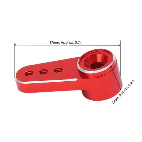Tough As Nails Micro Servo Motor Kit With Full Metal Gears And Whisper Quiet Operation Slick Upgrade For Axial SCX24 RC Crawler Project providing a detailed red servo horn part measured.