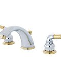 Magellan GKB964 8 Inch Widespread Lavatory Faucet With Pop Up Drain 5 3/4 Inch Spout Reach in Chrome and Polished Bronze