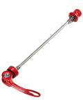 Red Quick Release Bike Skewer Set 2 Pack Front 15cm And Rear 18.5cm Aluminum Alloy Axles With M5x0.8 Thread Easy On Off Lever