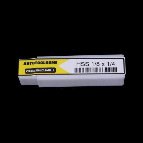 Autotoolhome HSS end mill, 1/8 x 1/4 in, 4-flute CNC cutter, pack of 2