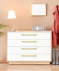 Dresser featuring Gold Cabinet Handles Set 25 Pack 10 Inch Hole Center Stainless Steel Drawer Pulls For Cabinets Kitchen Hardware Modern Square Design