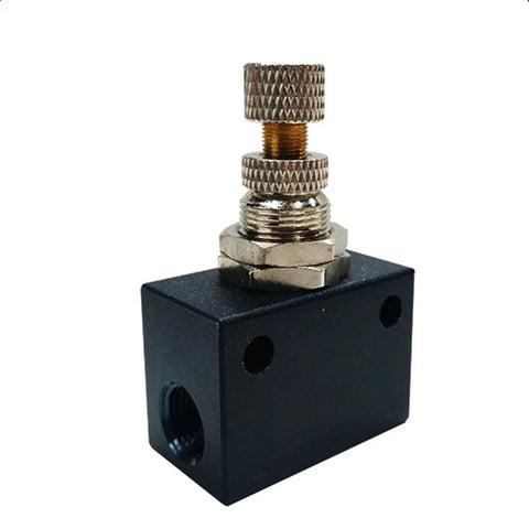 Heavy Duty One Way Pneumatic Throttle Flow Control Valve Works Like A Charm For Shop Air Lines And Garage Builds Effortless Quarter To Eighth Inch Thread Mounting Keeps Your Project Running Smooth