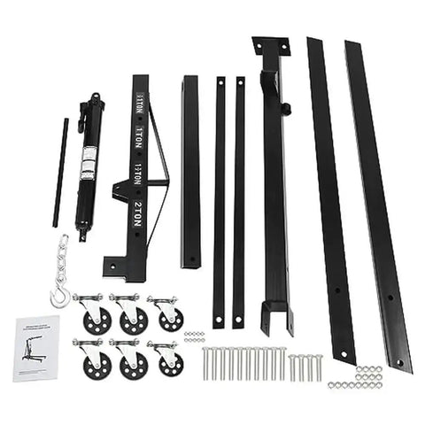 Heavy Duty 2 Ton Folding Engine Lift Hydraulic Cherry Picker Shop Crane Electric Hoist Iron Clad Carbon Steel Build parts and components.