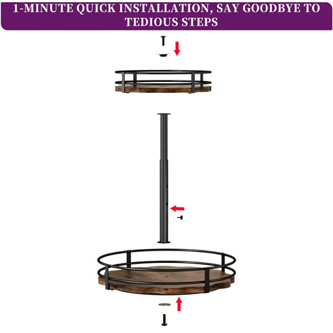 Assembly process of Two Tier Lazy Susan Organizer With Adjustable Heights For Countertop Spice Rack And Kitchen Organization