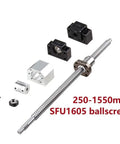 SFU1605 ball screw kit with precision ground 16mm drive shaft, BK BF end supports, and components for CNC upgrade.