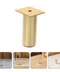 Adjustable Aluminum Alloy Furniture Legs Round Golden Cabinet Feet With Rubber Base Set Of Four For Super Stable Support Desks Chairs Sofas Cabinets And Diy Furniture Projects Replacing Worn Out Parts shown from various angles