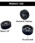 10 Pcs 30mm Rubber Wheels With Metal Shafts Round Axles For RC Cars Trucks Robots DIY Model Toy Wheels Replacement Accessories 2mm Shafts 100mm Length Set
