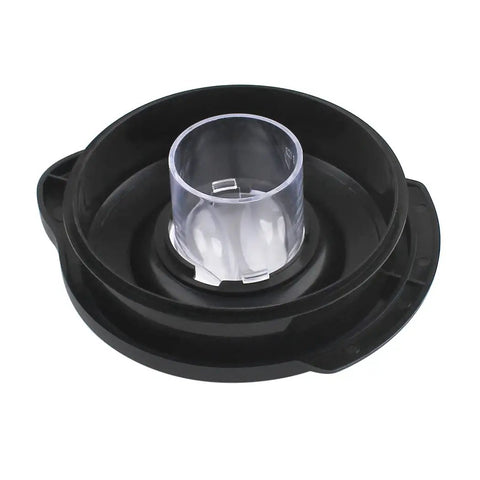 Black lid from 6 Cup Glass Jar With Blade Replacement Part Kit For Oster Blenders Includes Lid Gasket Bottom Cap And 6 Fin Blade Fits Most Standard Oster Models Not Pro Master Versa