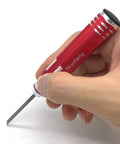 Pro Level Rock Solid Model Scriber Kit With Anti Slip Aluminum Handle And Seven Killer Sharp Tungsten Steel Blades, red aluminum handle.