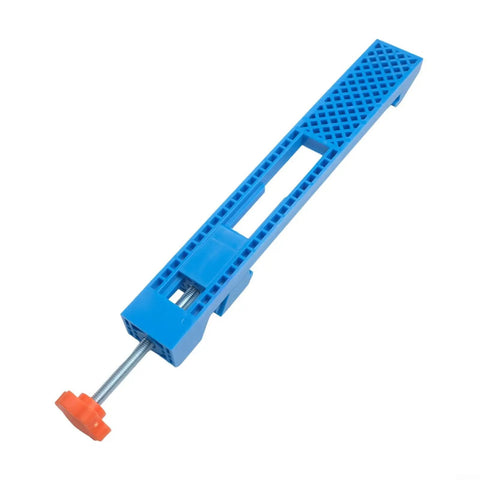 Electric Circular Saw Milling Positioning Clamp with adjustable base guide for precision wood cutting tasks, blue ABS material, side view