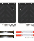 Straight Mud Flap Hanger Kit With 30 Inch Spring Loaded Hanger For Semi Rigs, Aluminum Plate, 24x24 Black Mud Flap, OEM 649B-SL
