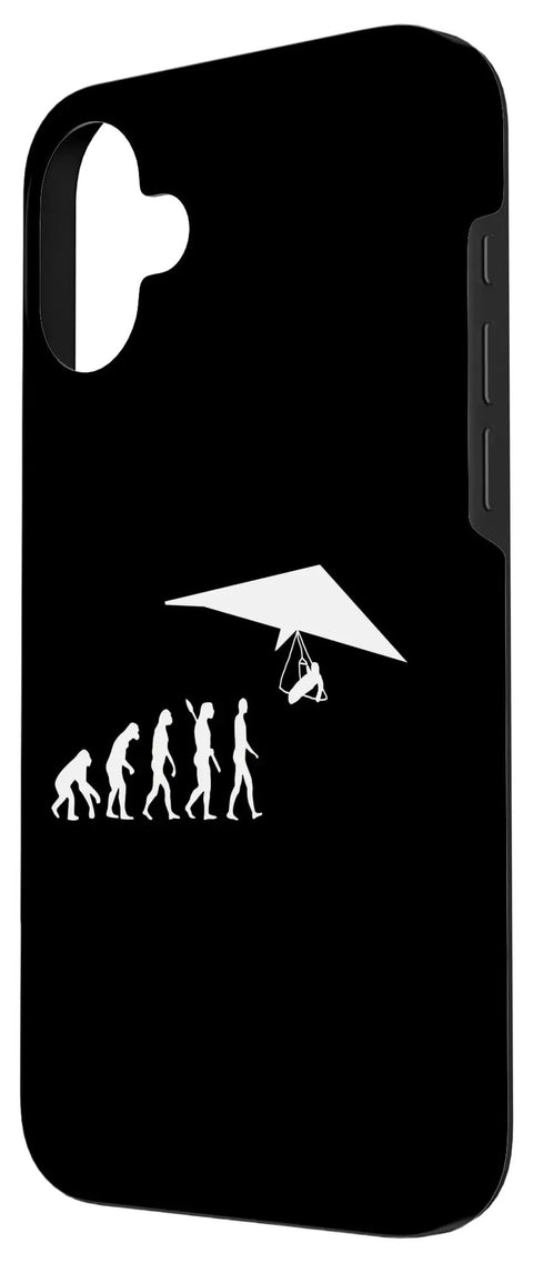 Soaring Hang Glider Evolution Graphic IPhone 16 Plus Case For Sky Lovers And Adrenaline Junkies Lightweight Protective Phone Cover
