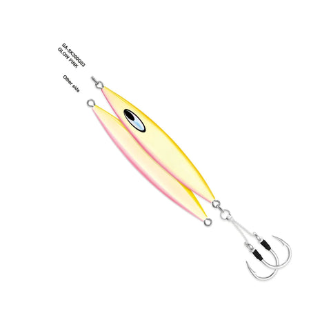 Saltiga SK Slow Jigging Jig In Sardine Color 6 Oz Weight With Realistic Kick And Slap Action For Savage Saltwater Predators Seven O Hook