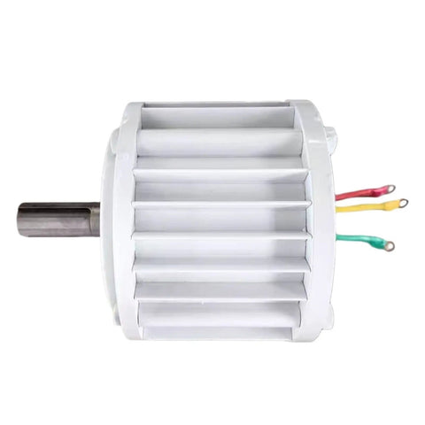 Heavy Duty Low Rpm Permanent Magnet Generator And Alternator Dynamo Featuring Direct Shaft Base Mount, close-up view of core and wiring.