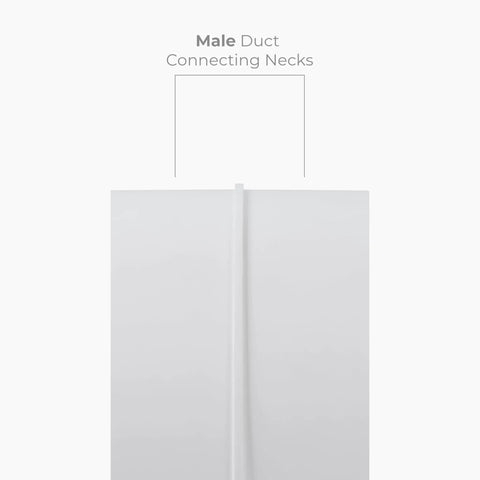 4 Inch Duct Connector Round White Plastic Vent Pipe Extender For Dryer Vents And Round Ducts, Easy No Fuss Push Fit Male Connector, Flexible Dust Hose Or Straight Dryer Pipe Coupling And Extension, HVAC Intake Exhaust Venting Fitting Adapter, white plastic male duct neck
