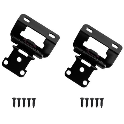 Soft Close Overlay Cabinet Hinges Steel 2 Pack Black Silver Clip On Cabinet Door Hinge For Half Overlay Furniture