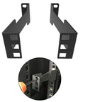 1U Server Rack Mount Adapter Set For Shallow Depth Storage And Data Center Cabinets showing heavy-duty carbon steel rails installed.