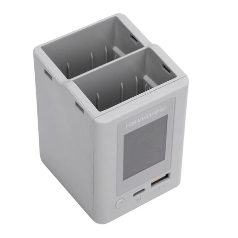 Drone Battery Charger Hub with 45W PD Fast Charging and LCD Display for Mini 3 3 Pro 4 Pro, Dual Battery Charging Station
