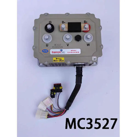 Heavy Duty EV Car Controller For 48V 60V 72V AC Motor Drives Universal Fit With MC3526 MC3527 MC3528 Series viewed from the top with wires.