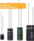 Pro Grade Aluminum Electrolytic Capacitor Assortment Kit With 280 Pieces, 0.1uF to 1000uF 10V 16V 25V 50V Capacitors Display