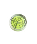 32mm Circular Bullseye Bubble Level, High Precision Round Spirit Vial with green liquid and black scale markings.