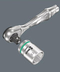 Zyklop Mini 3 Ratchet With One Quarter Inch Drive, 87 mm Length, Compact Pro Grade Hand Tool For Tight Spaces, angled view