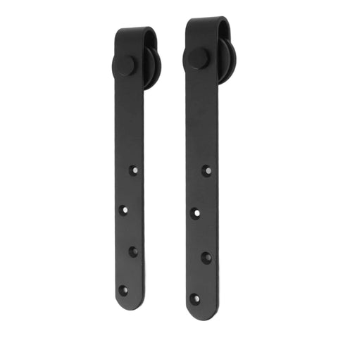 Sliding Barn Door Hardware Kit With Smooth Quiet Track For Single Or Double Bypass Doors Rustic Farmhouse Style close-up view