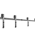 11 Ft Sliding Barn Door Hardware Kit For Heavy Duty Double Door Track System, 330 Lb Load Capacity, Carbon Steel Construction