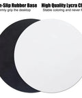12 Pack White Round Sublimation Mouse Pads 7.87 Inch Diameter For DIY Heat Transfer Crafts Blanks Bulk Set showing lycra cloth surface