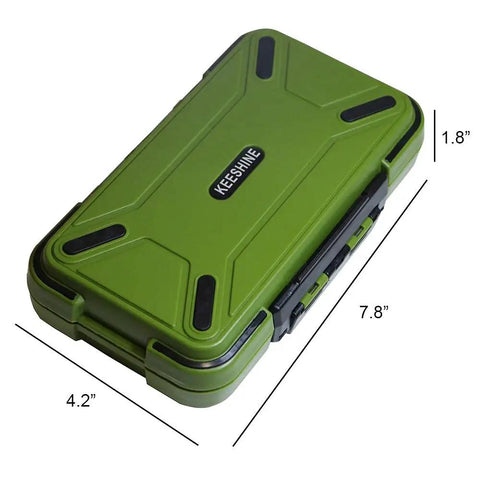 Floating Double Sided Fishing Tackle Box With Adjustable Dividers 19 Dividers To Create Up To 30 Compartments Green 7.8 x 4.2 x 1.8