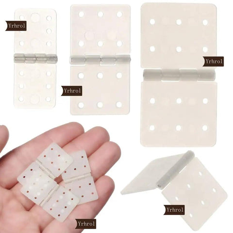 60 Pack Pinned Nylon Hinges For RC Airplane Models, Fixed Wing Parts, Square Foldable Loose Leaf Hinges, different sizes displayed