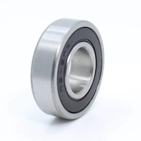 Top Tier R8 3NC Hybrid Ceramic Bearings For Industrial Motors Featuring ABEC-1 Rating And Si3N4 Balls Measuring 12.7 By 28.5 MM, silver bearing side view.