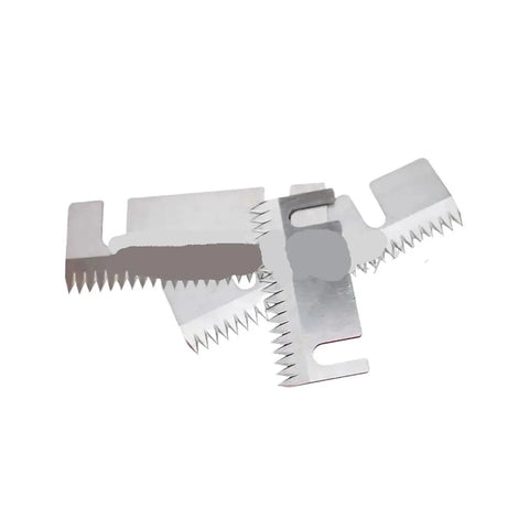 Top Shelf Carbon Steel Carton Sealer Blades Pack Of Ten Heavy Duty semi automatic packing machine knives with serrated edges.