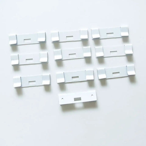 10 Pc Vertical Blind Repair Tabs Heavy Duty Metal Vane Savers Universal Fit on white background for fixing blinds