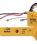 Heavy Duty Wire Tracer And Cable Tester Kit with alligator clips, RJ11 RJ45 connectors, battery powered tone generator and amplifier probe.