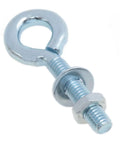 12 Pack Silver Lifting Ring Eye Bolts One Quarter Twenty Thread One Point Eighteen Inch Length Beefy Heavy Duty Lift Fix Tie Cable Pipe Clamps Kit For Home Workshop On The Jobsite, silver eye bolt with nut and washer