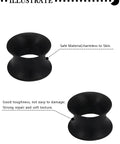 0G Black Silicone Ear Gauges Tunnels Plugs Set 8mm Ultra Thin Flexible Soft Gauges for Piercing Jewelry