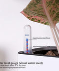 20 Pack Plant Water Level Indicator Gauges for Indoor Potted Plants, showing maximum and minimum water levels next to a plant