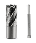 Annular cutter and Weldon-shank drill bit, 13/16 in dia cutter, 3/4 in shank; two-piece metalworking set