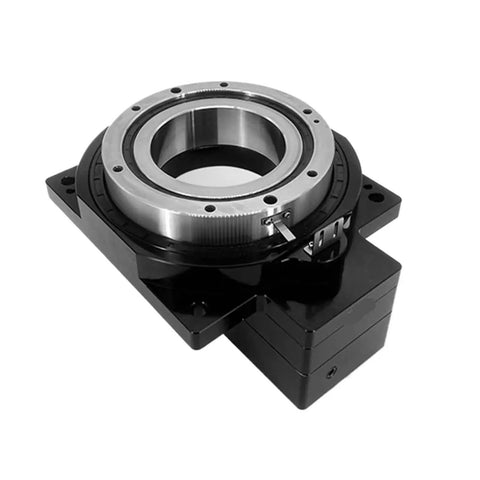 Heavy Duty Hollow Rotary Platform Gearbox With Rock Solid 360 Degree Rotation And Adjustable Gear Ratios 5 To 1 Or 10 To 1, black design.