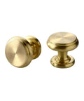 4 Piece Mid Century Modern Solid Brass Cabinet Knob Set For Drawers And Jewelry Boxes Single Hole Pulls With 25mm Screws Fits 18 To 22mm Thick Wood