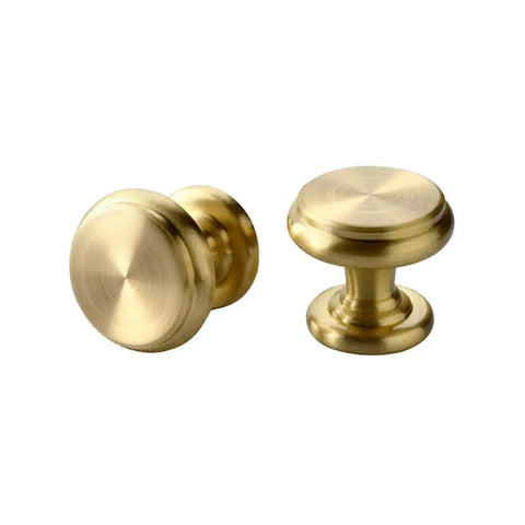 4 Piece Mid Century Modern Solid Brass Cabinet Knob Set For Drawers And Jewelry Boxes Single Hole Pulls With 25mm Screws Fits 18 To 22mm Thick Wood