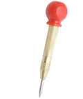 Badass 5-Inch Automatic Center Punch Gold Carbon Steel Push Tip Marks Metal And Window Breaker Escape Tool, red handle.