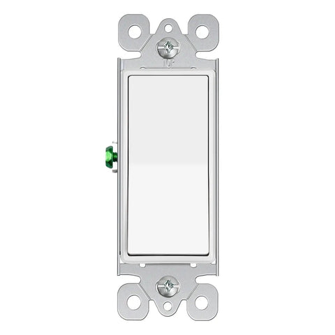 20 Pack Single Pole Decorator Light Switch With Wall Plate 15A 120 277V AC Rocker Paddle Interrupter UL Listed White