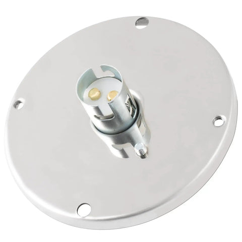 Stainless Steel 1157 Bulb Holder For Watermelon Glass Lens Kit With 2 Wire Plug And Ground Lead, mirror polished finish