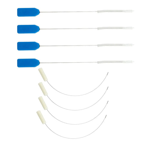 Time Saving Needle Threader For Sewing Machines With Ergonomic Grip And Sturdy Construction A Handy No Fuss Threading Tool For Home Sewers And Pros To Quickly Thread Thick Or Fine Threads In Garment Making And Fabric Repairs, blue plastic and metal set