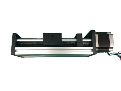 150mm Travel Linear Motion Slide Table With 1610 Ball Screw Precision Rail Guide Stage For CNC Machining Robotics And DIY 3D Printer Builds Two Tenths Millimeter Accuracy Nema 23 Compatible, black aluminum linear stage with stepper motor