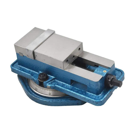 Heavy Duty Precision Mill Vise with Swivel Base for Milling Shaping and Drilling Machines, 3.19 Inch Jaw Width, blue base